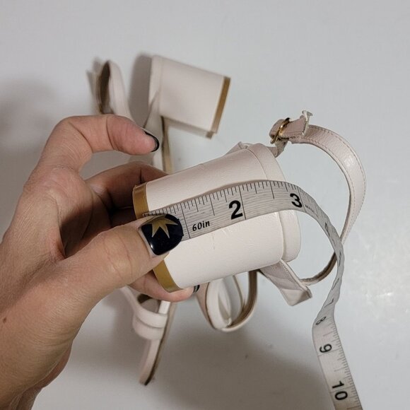 NEW Stuart Weitzman Oasis 50 Block Sandals Womens 9.5 Ivory Neutral Luxury Chic - Picture 8 of 11